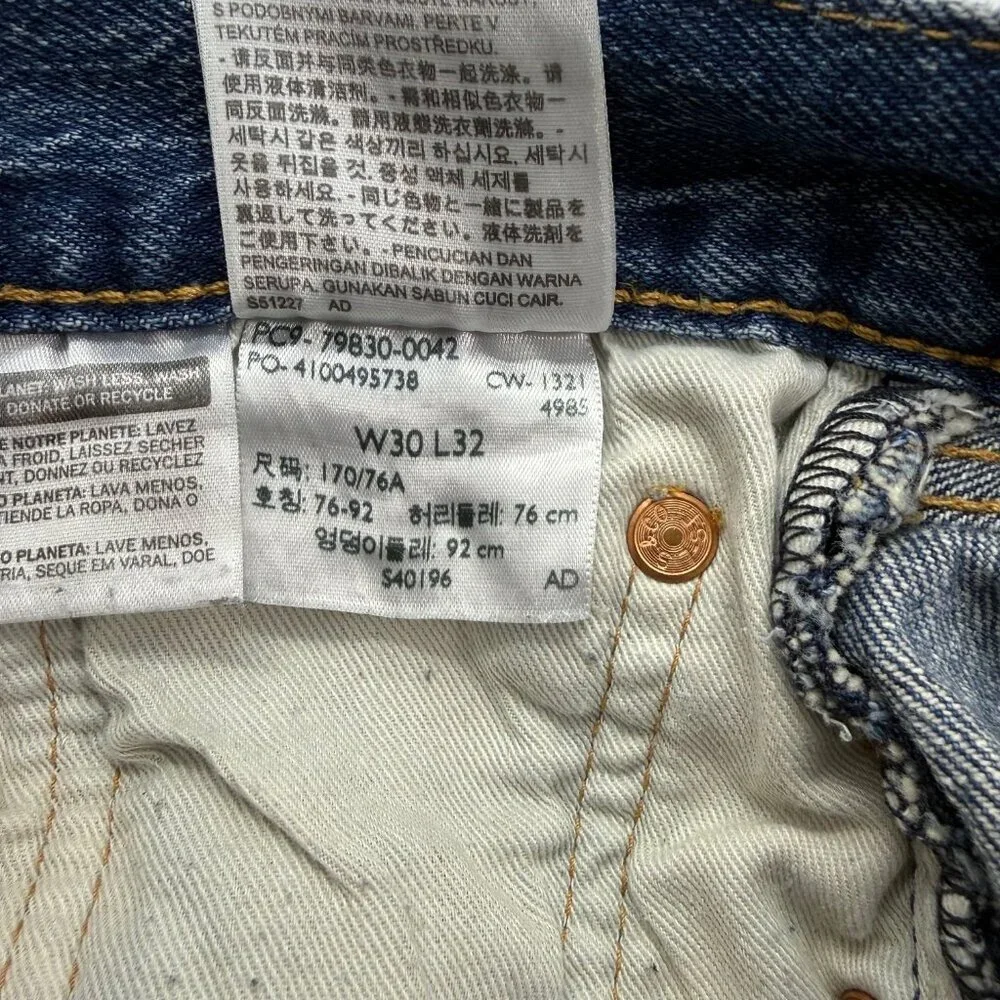 Levis Mens Premium 501 93’ Jeans Straight Cotton Capital E Button Fly Size 30x32